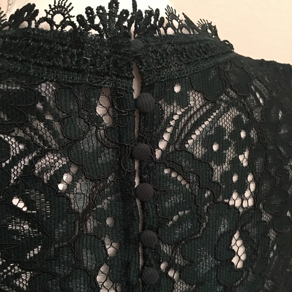 H&M - Dark green top with lace detail - Picture 4 of 5